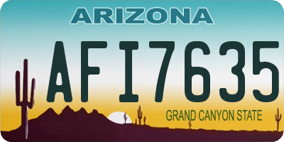 AZ license plate AFI7635