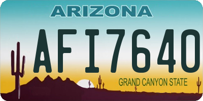 AZ license plate AFI7640