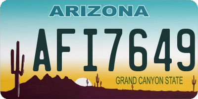 AZ license plate AFI7649