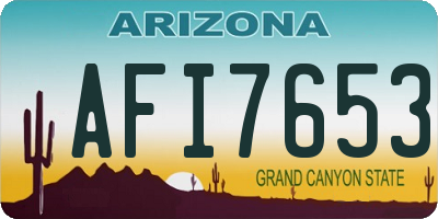 AZ license plate AFI7653
