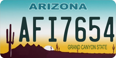 AZ license plate AFI7654