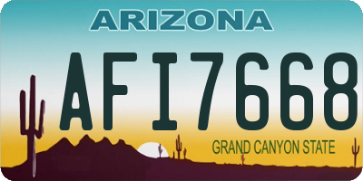 AZ license plate AFI7668