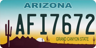 AZ license plate AFI7672