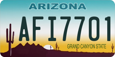 AZ license plate AFI7701
