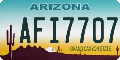 AZ license plate AFI7707