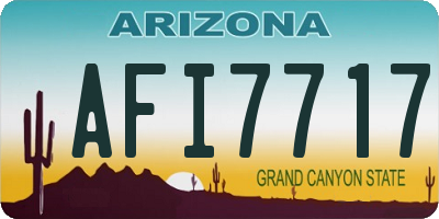 AZ license plate AFI7717