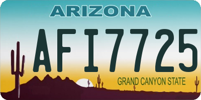 AZ license plate AFI7725