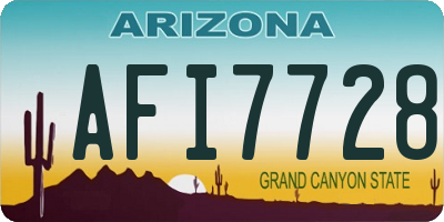 AZ license plate AFI7728