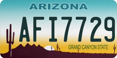 AZ license plate AFI7729
