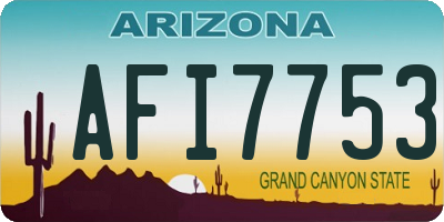 AZ license plate AFI7753