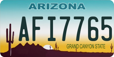 AZ license plate AFI7765
