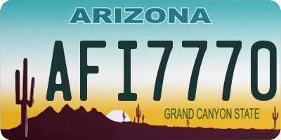 AZ license plate AFI7770