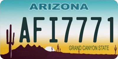 AZ license plate AFI7771