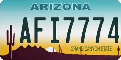 AZ license plate AFI7774