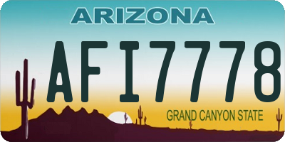 AZ license plate AFI7778