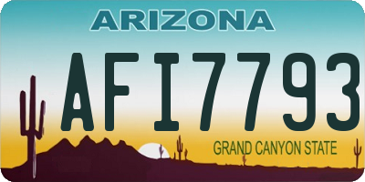 AZ license plate AFI7793
