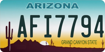AZ license plate AFI7794