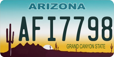 AZ license plate AFI7798