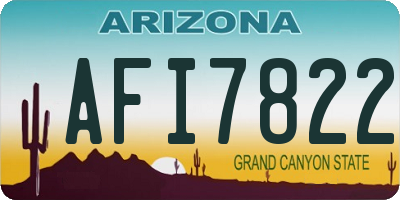 AZ license plate AFI7822