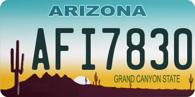 AZ license plate AFI7830