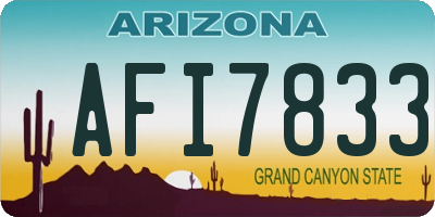 AZ license plate AFI7833