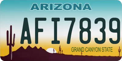 AZ license plate AFI7839