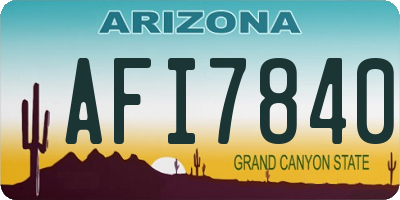 AZ license plate AFI7840