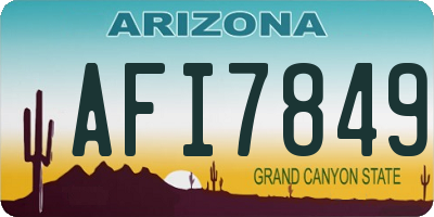 AZ license plate AFI7849