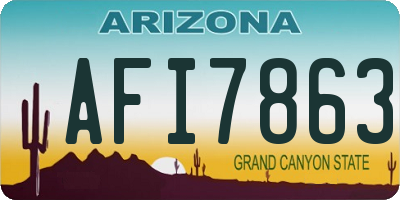 AZ license plate AFI7863