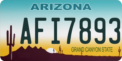 AZ license plate AFI7893