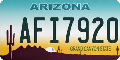 AZ license plate AFI7920