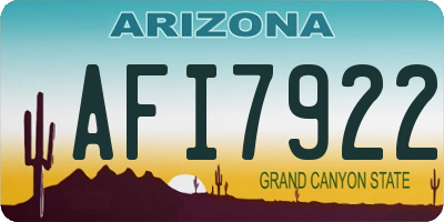 AZ license plate AFI7922