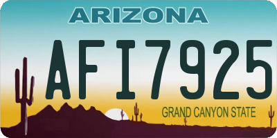 AZ license plate AFI7925