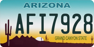 AZ license plate AFI7928
