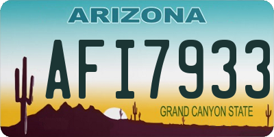 AZ license plate AFI7933