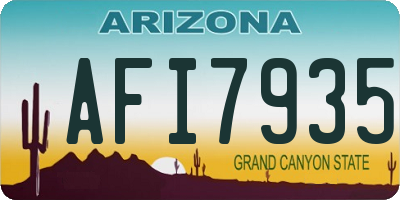 AZ license plate AFI7935