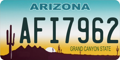 AZ license plate AFI7962