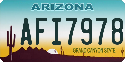 AZ license plate AFI7978