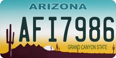 AZ license plate AFI7986