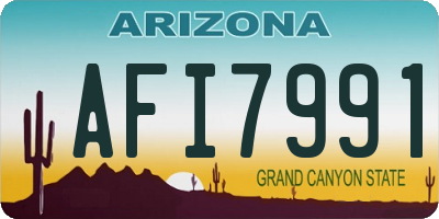 AZ license plate AFI7991