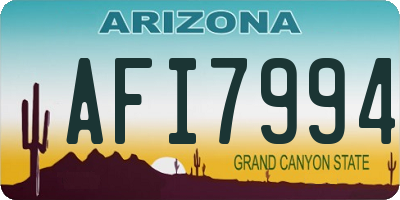 AZ license plate AFI7994