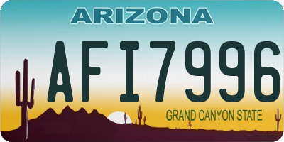 AZ license plate AFI7996
