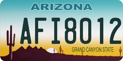 AZ license plate AFI8012