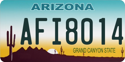 AZ license plate AFI8014