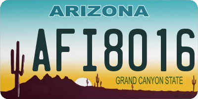 AZ license plate AFI8016