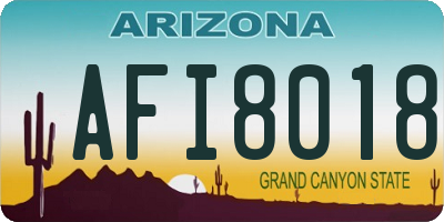AZ license plate AFI8018