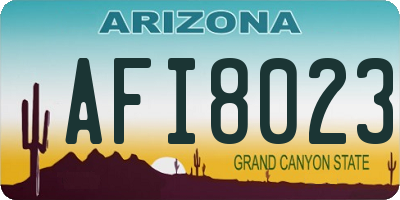 AZ license plate AFI8023