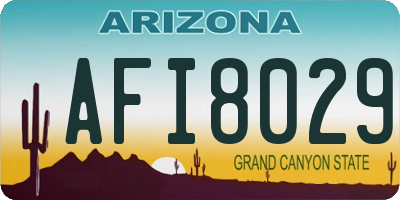 AZ license plate AFI8029