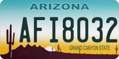 AZ license plate AFI8032