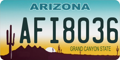 AZ license plate AFI8036